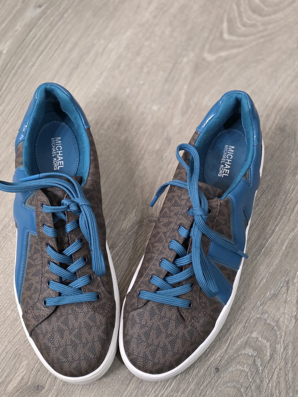 Michael Kors Men’s Brown Logo Sneaker with Blue Accents - Picture 2 of 9
